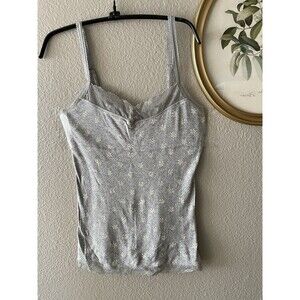 VTG Old Navy Women’s Grey/ Gray Tank Top Lace Camisoles Cotton Y2k 90s Size L